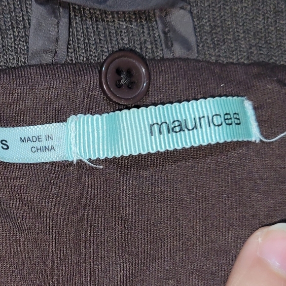 Maurices 2000s Y2K Brown Quilted Puffer Fall Vest Embroidered Paisley Detail - Picture 9 of 9